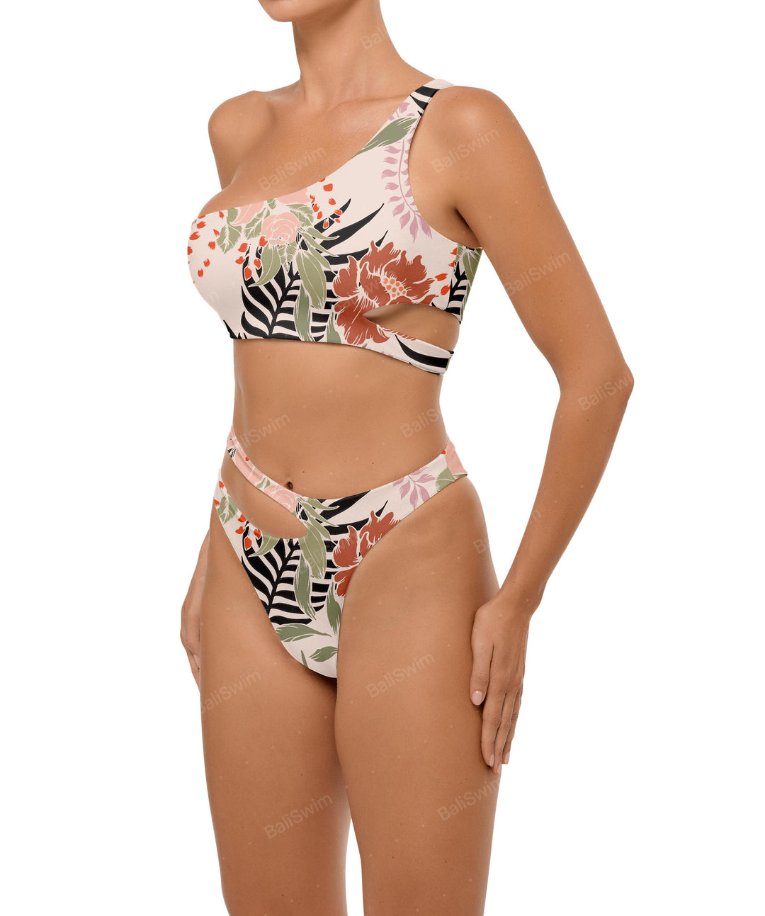BSWS-B110 Asymmetrical Cutout Bikini Bottom