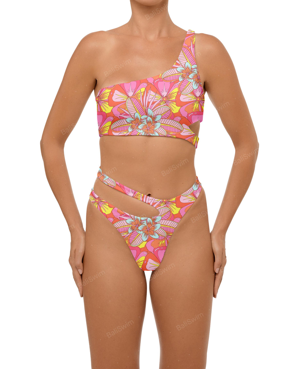 BSWS-B110 Asymmetrical Cutout Bikini Bottom