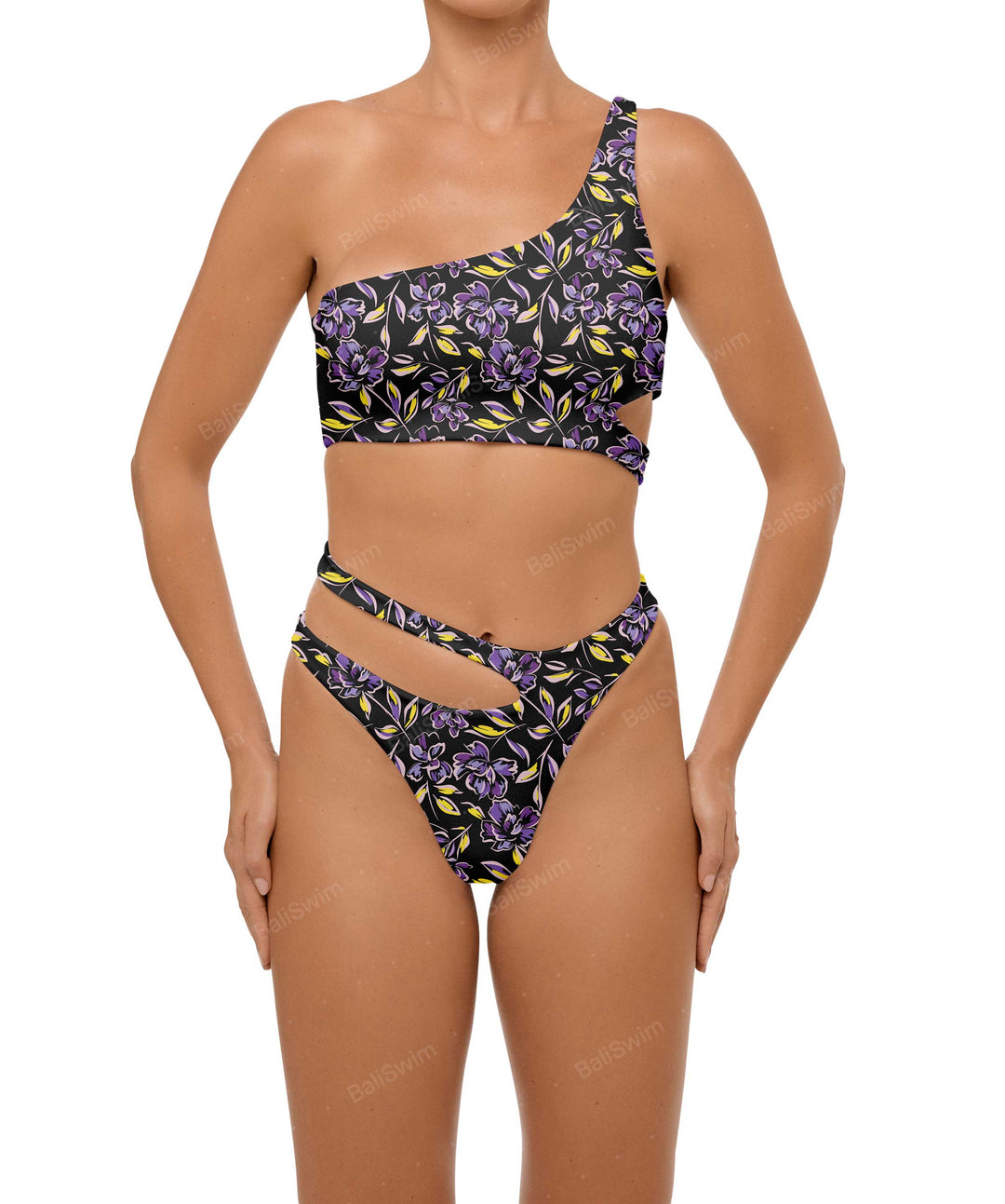 BSWS-B110 Asymmetrical Cutout Bikini Bottom