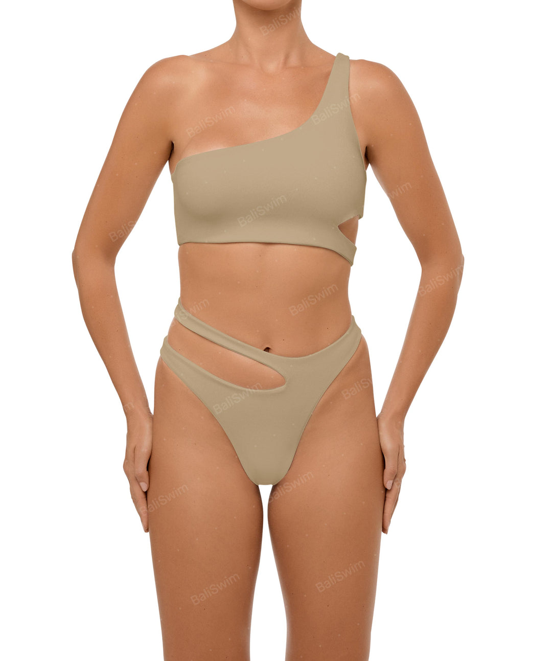 BSWS-B110 Asymmetrical Cutout Bikini Bottom