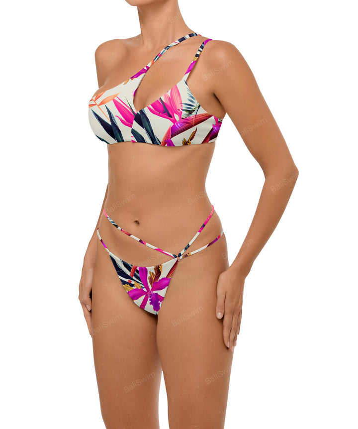 BSWS-T111 Asymmetric Double Straps Bikini Top