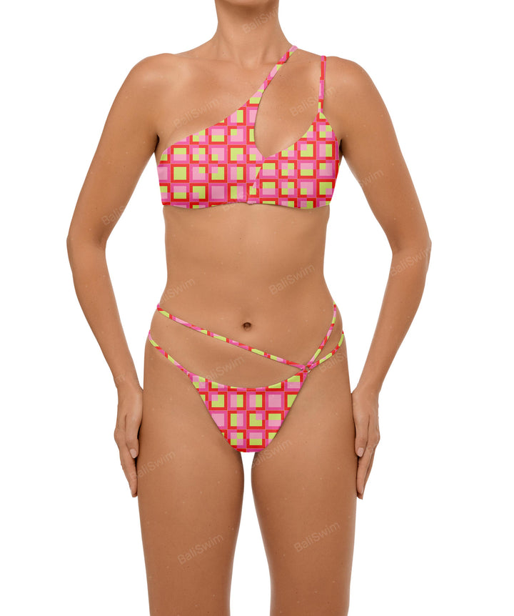 BSWS-T111 Asymmetric Double Straps Bikini Top