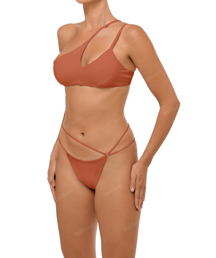BSWS-T111 Asymmetric Double Straps Bikini Top