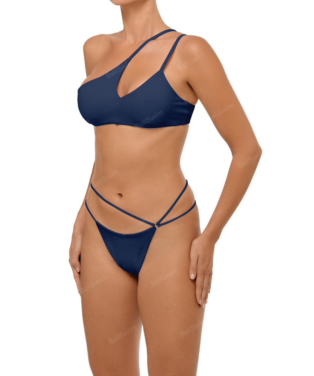 BSWS-T111 Asymmetric Double Straps Bikini Top