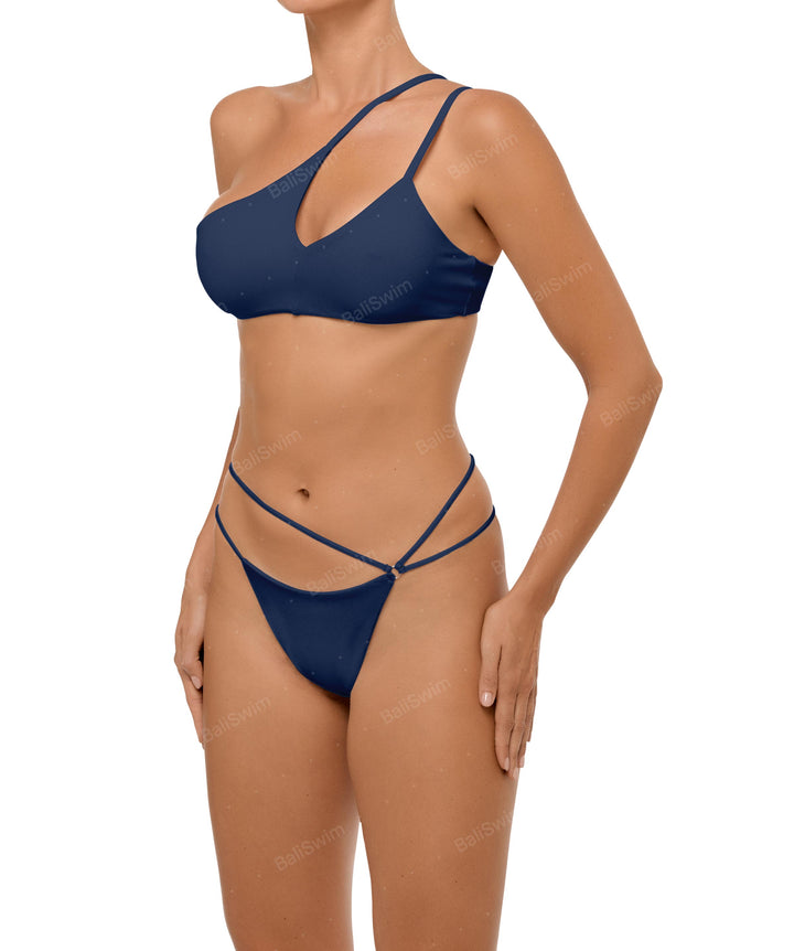 BSWS-T111 Asymmetric Double Straps Bikini Top