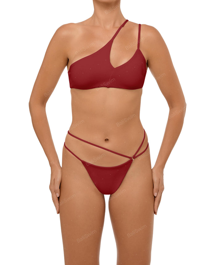 BSWS-T111 Asymmetric Double Straps Bikini Top