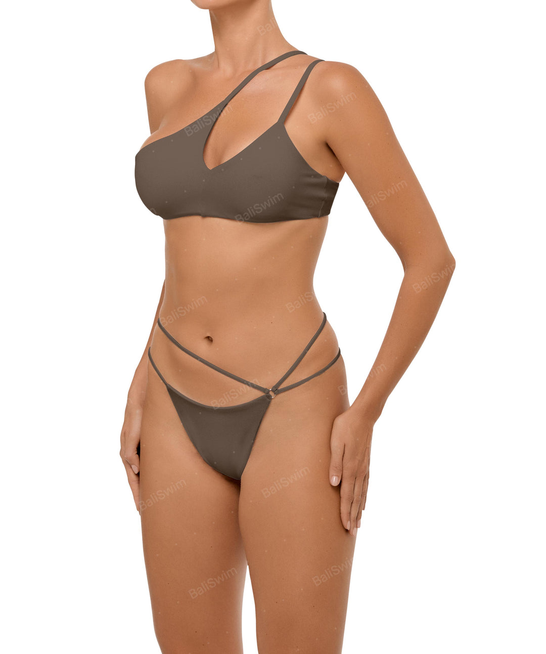 BSWS-T111 Asymmetric Double Straps Bikini Top
