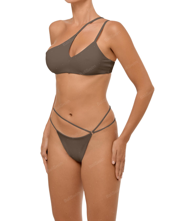 BSWS-T111 Asymmetric Double Straps Bikini Top