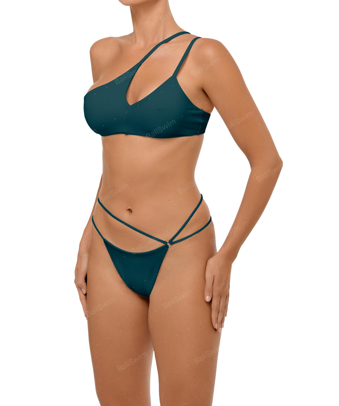 BSWS-T111 Asymmetric Double Straps Bikini Top