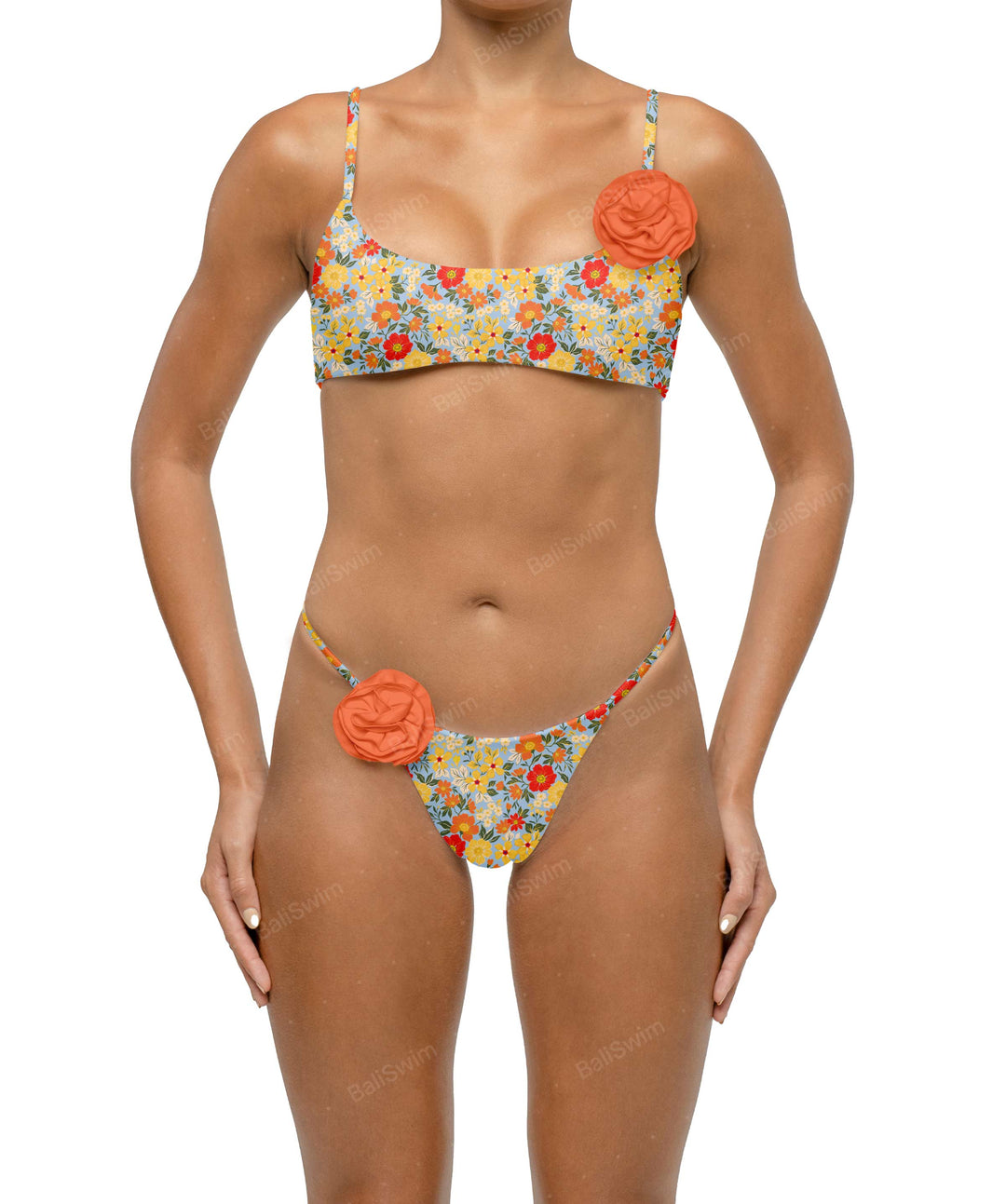 BSWS-B116 Corsage Ruched Bikini Bottom