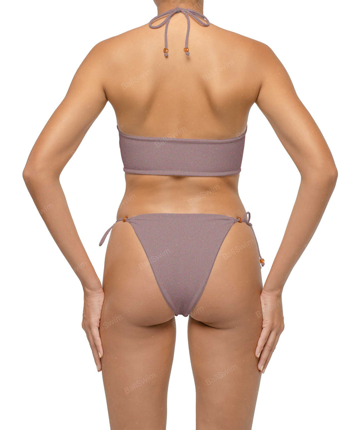 BSWS-T121 Cross-strap Beaded Bikini Top