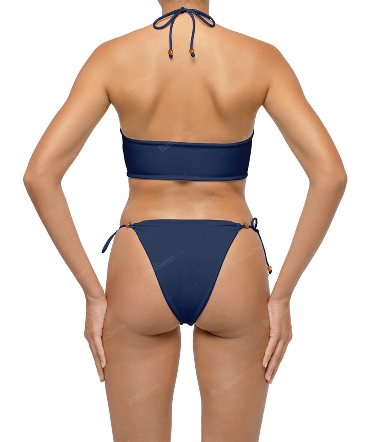 BSWS-T121 Cross-strap Beaded Bikini Top