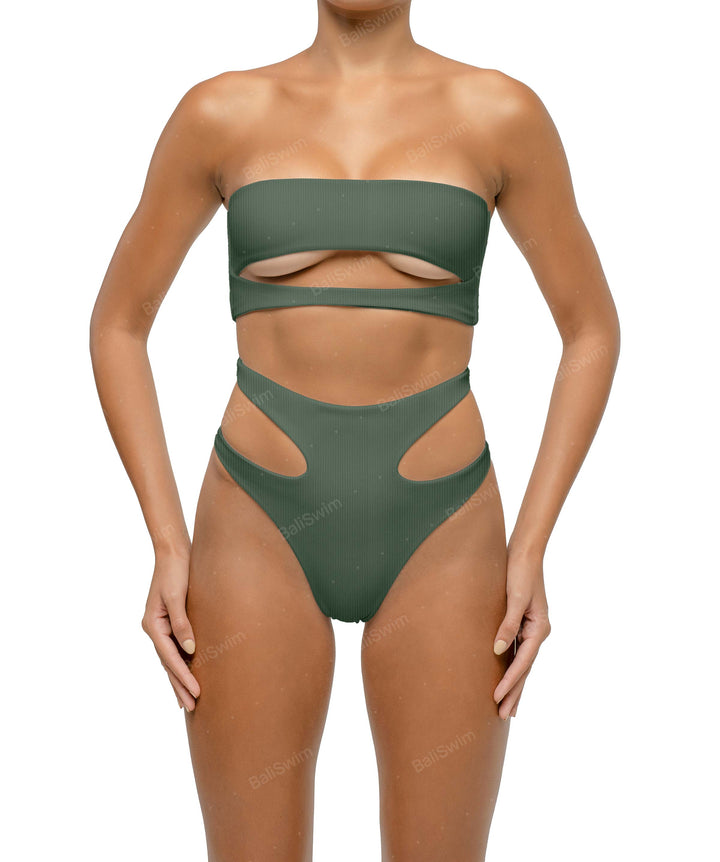 BSWS-B123 High Waisted Cut-out Bikini Bottom