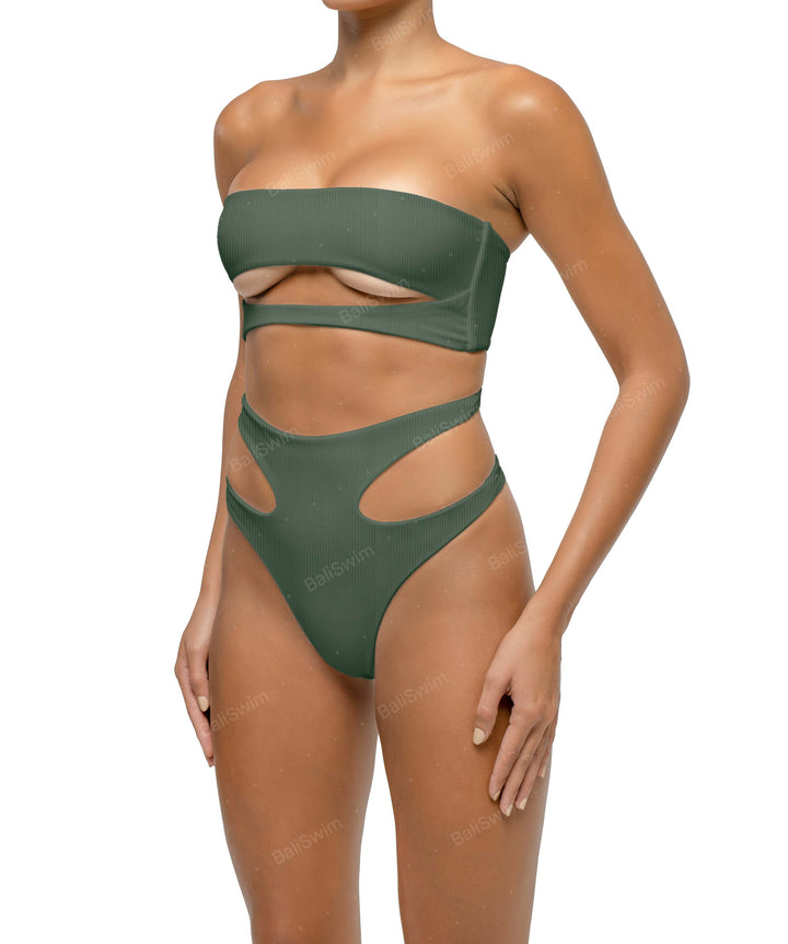 BSWS-B123 High Waisted Cut-out Bikini Bottom