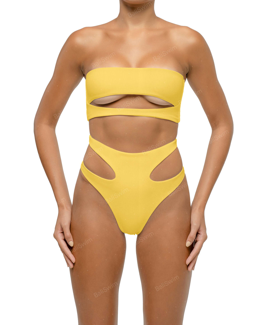 BSWS-B123 High Waisted Cut-out Bikini Bottom