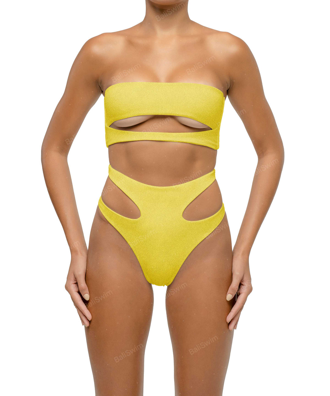BSWS-B123 High Waisted Cut-out Bikini Bottom