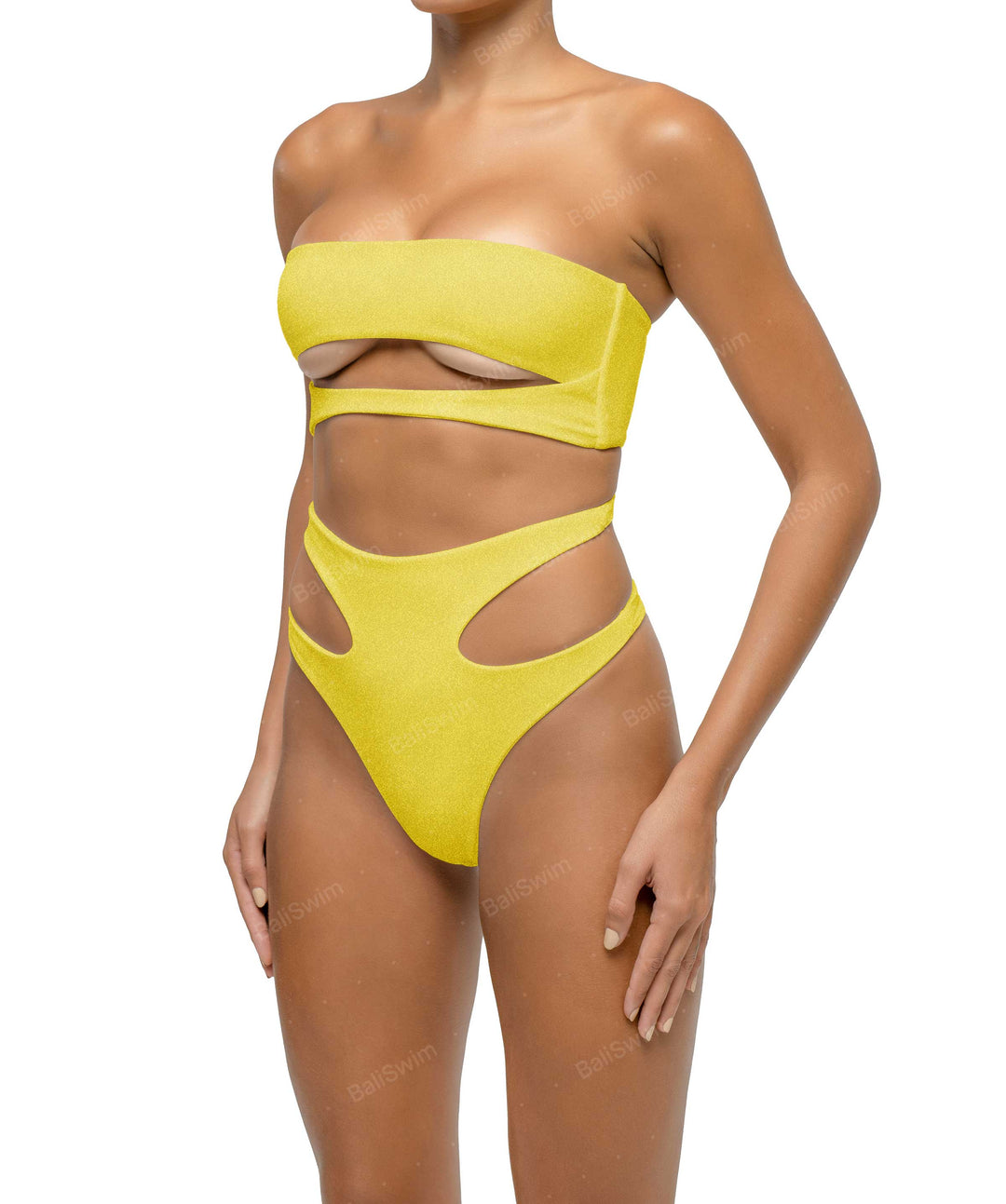 BSWS-B123 High Waisted Cut-out Bikini Bottom