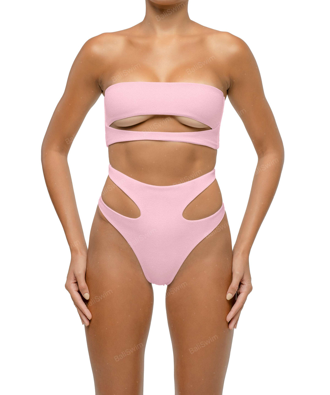 BSWS-T123 Bandeau Cut-out Bikini Top