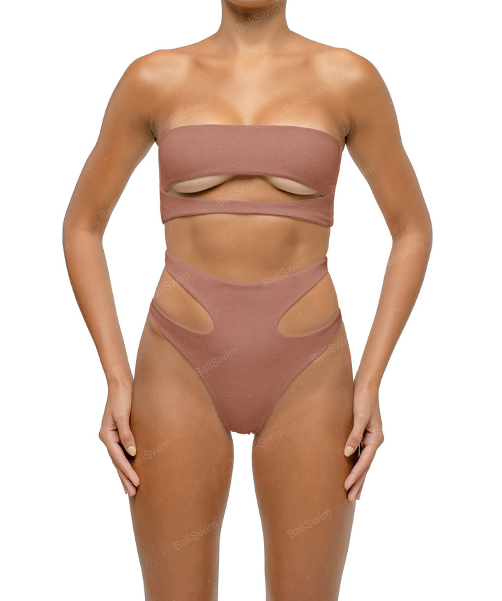 BSWS-T123 Bandeau Cut-out Bikini Top