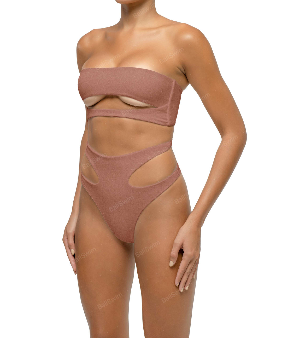BSWS-T123 Bandeau Cut-out Bikini Top