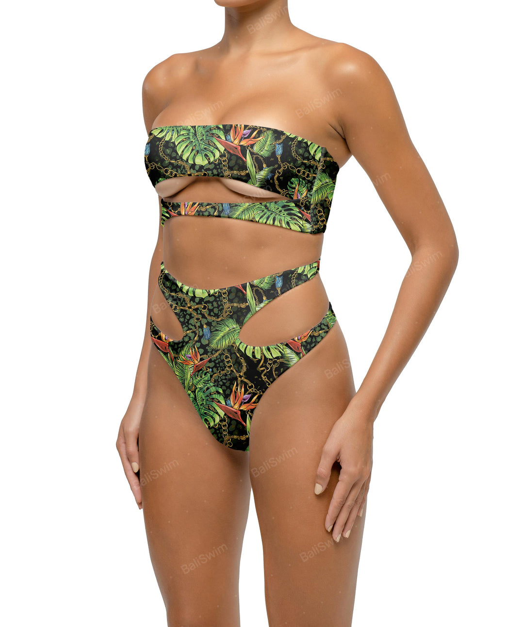 BSWS-T123 Bandeau Cut-out Bikini Top