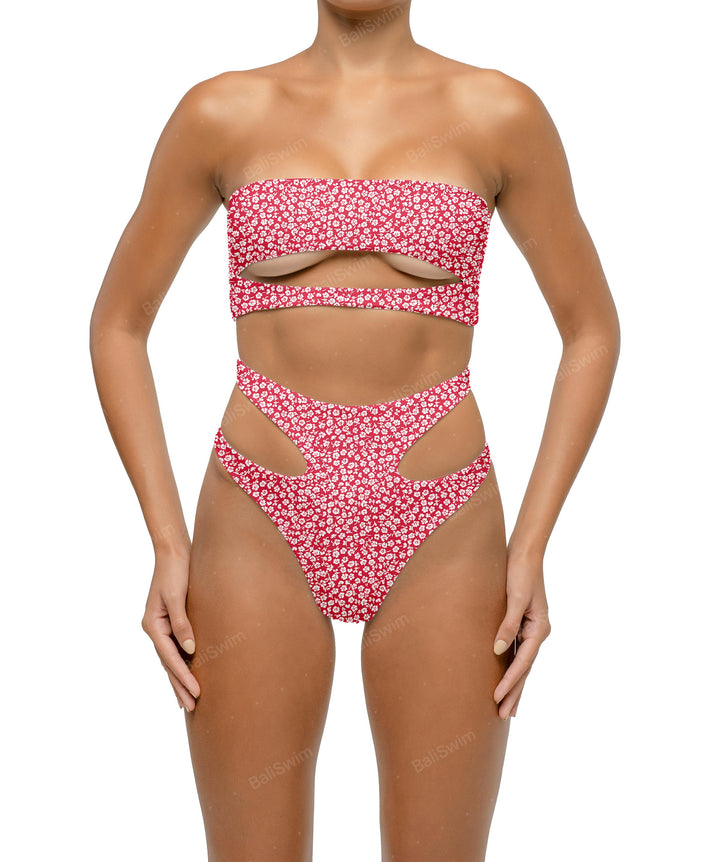 BSWS-T123 Bandeau Cut-out Bikini Top