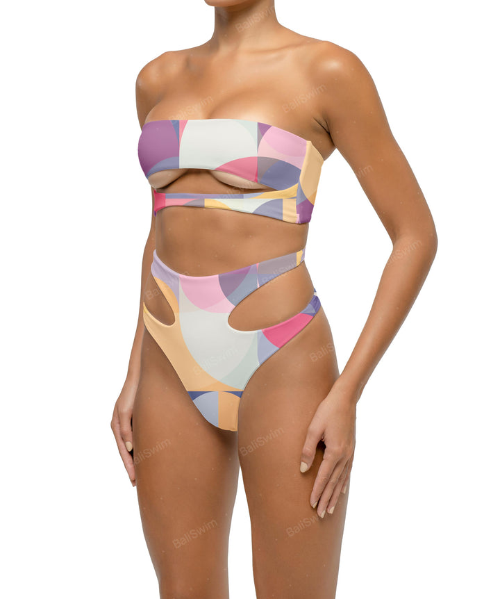 BSWS-T123 Bandeau Cut-out Bikini Top