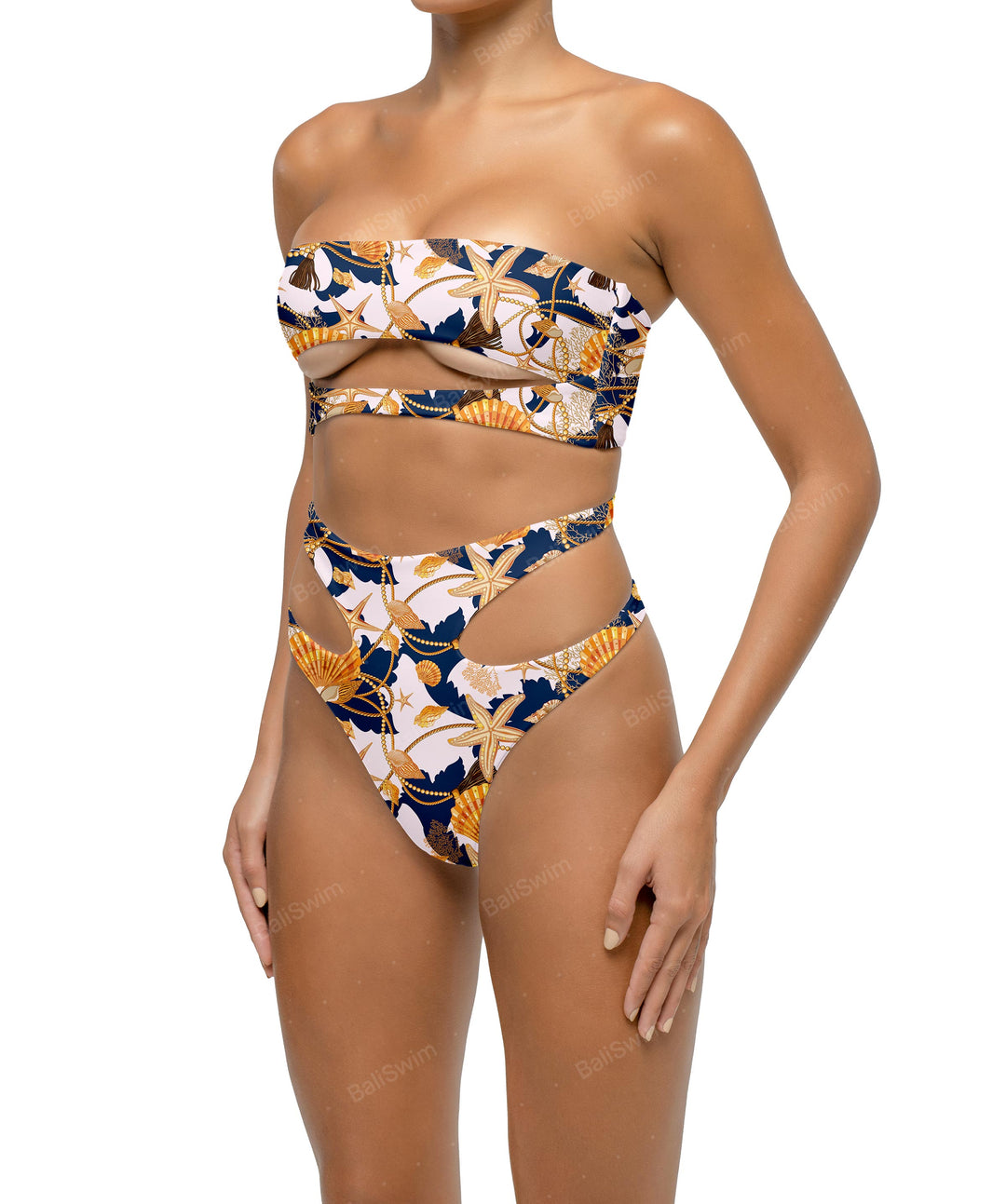 BSWS-B123 High Waisted Cut-out Bikini Bottom