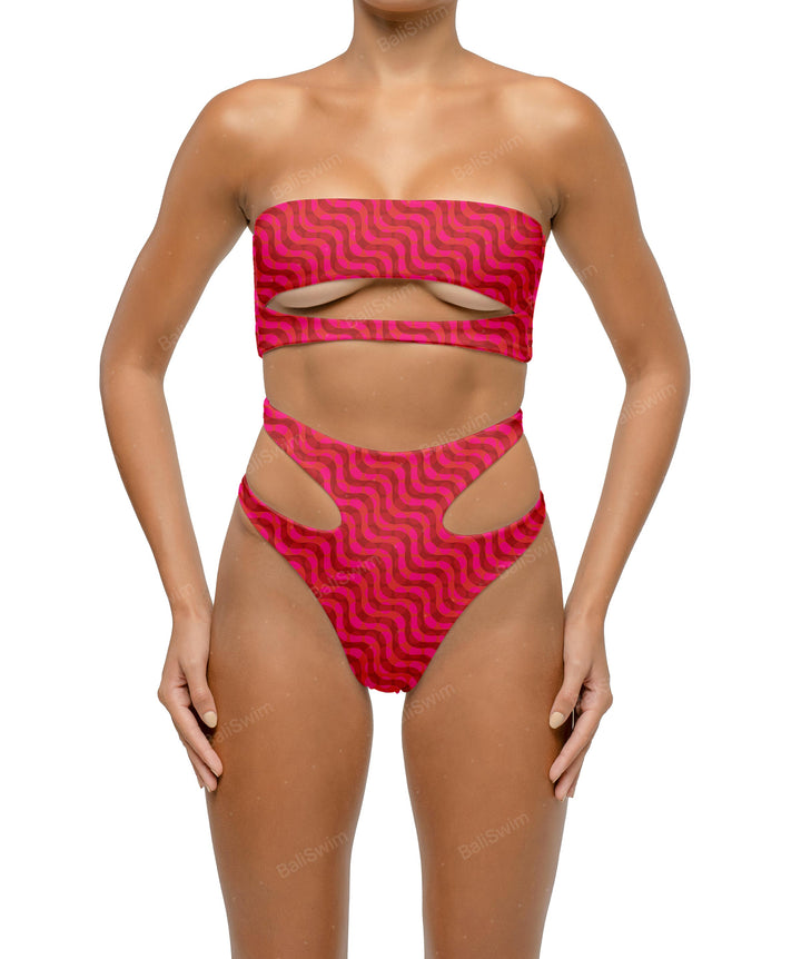 BSWS-T123 Bandeau Cut-out Bikini Top