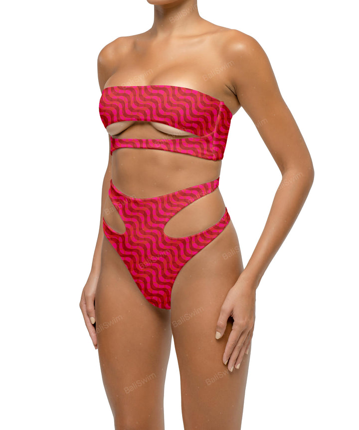BSWS-T123 Bandeau Cut-out Bikini Top