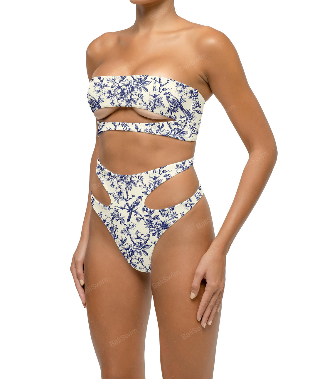 BSWS-T123 Bandeau Cut-out Bikini Top