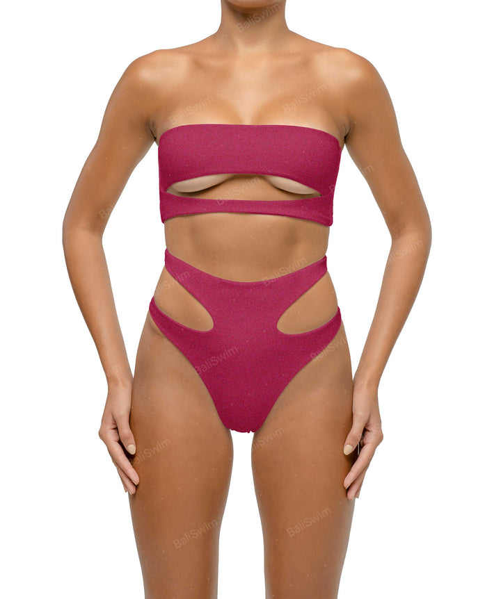 BSWS-B123 High Waisted Cut-out Bikini Bottom