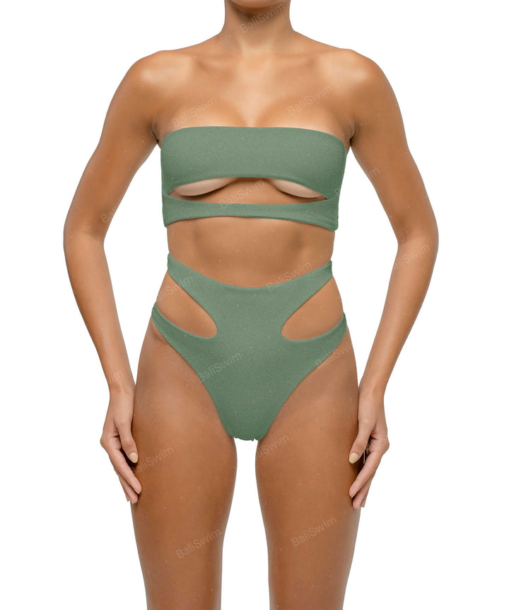 BSWS-B123 High Waisted Cut-out Bikini Bottom
