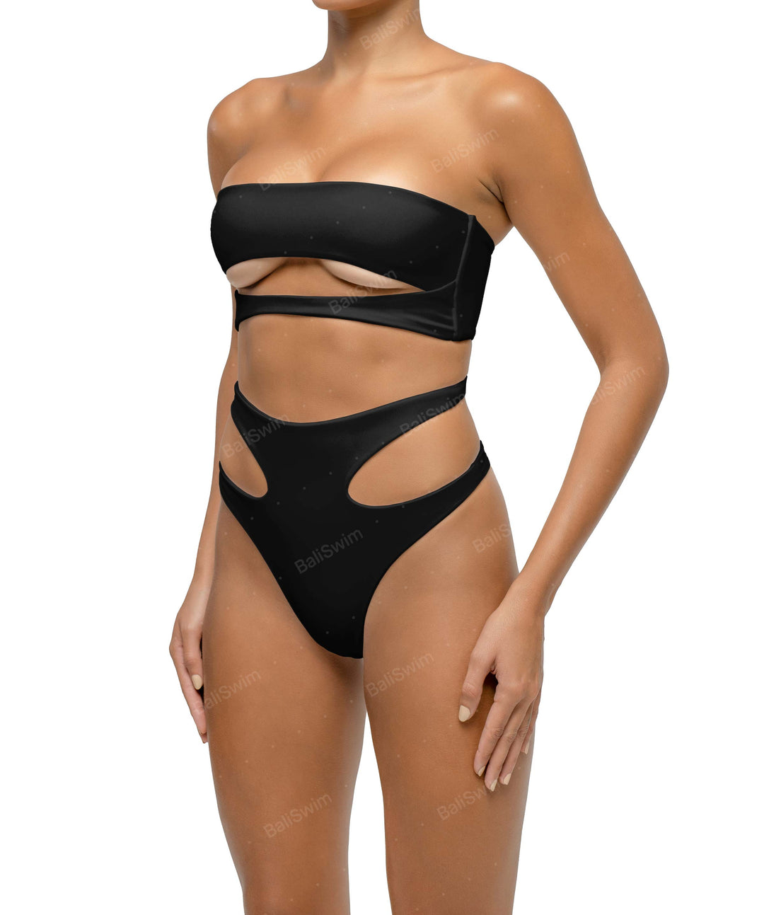 BSWS-B123 High Waisted Cut-out Bikini Bottom