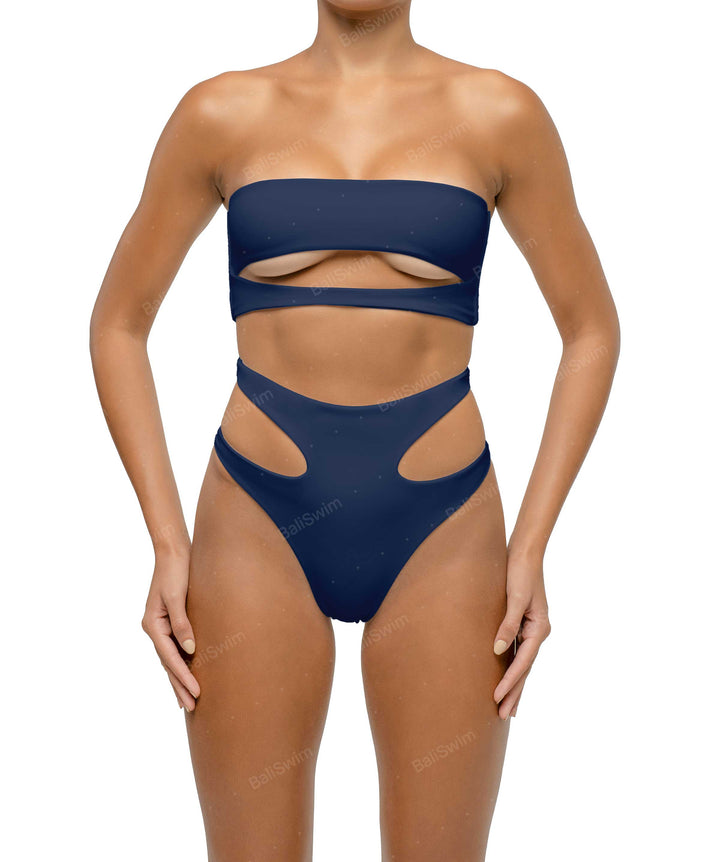 BSWS-T123 Bandeau Cut-out Bikini Top