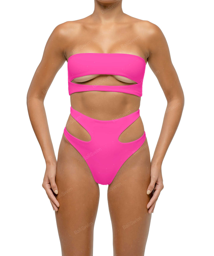 BSWS-T123 Bandeau Cut-out Bikini Top