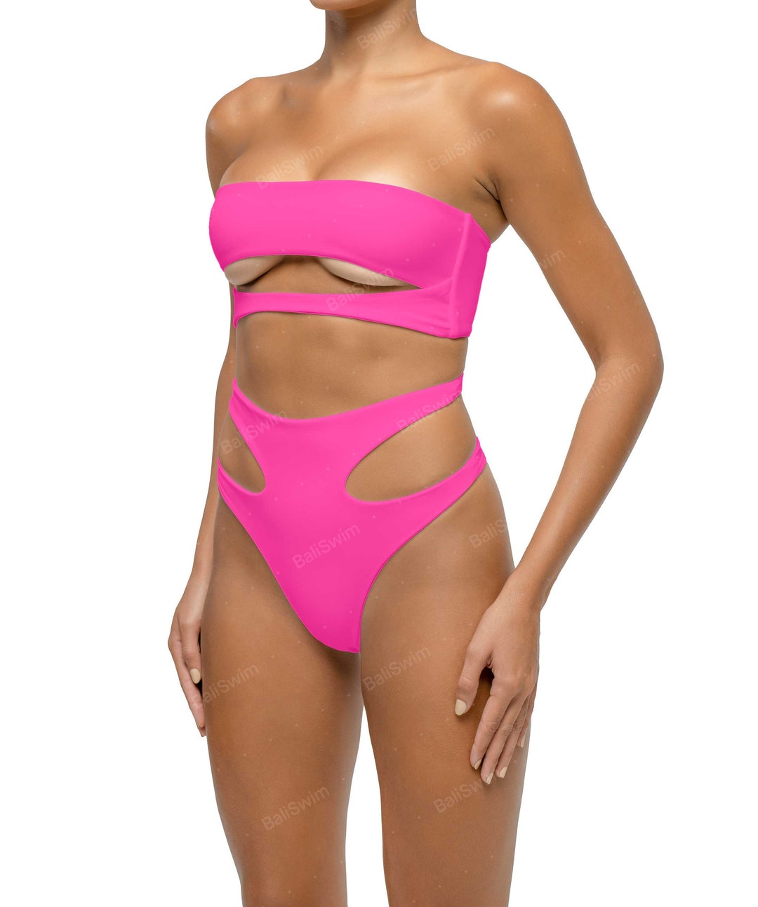 BSWS-T123 Bandeau Cut-out Bikini Top