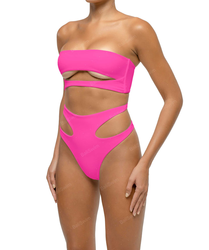 BSWS-T123 Bandeau Cut-out Bikini Top