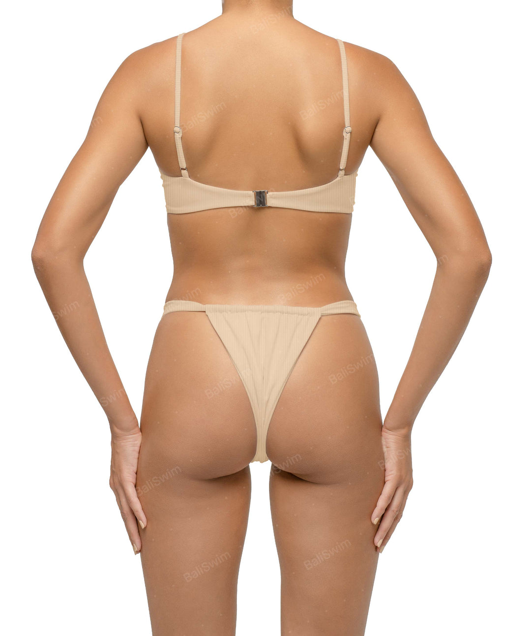 BSWS-B124 Double Rings Ruched Bikini Bottom