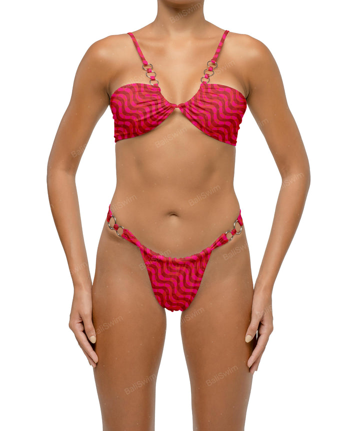 BSWS-B124 Double Rings Ruched Bikini Bottom