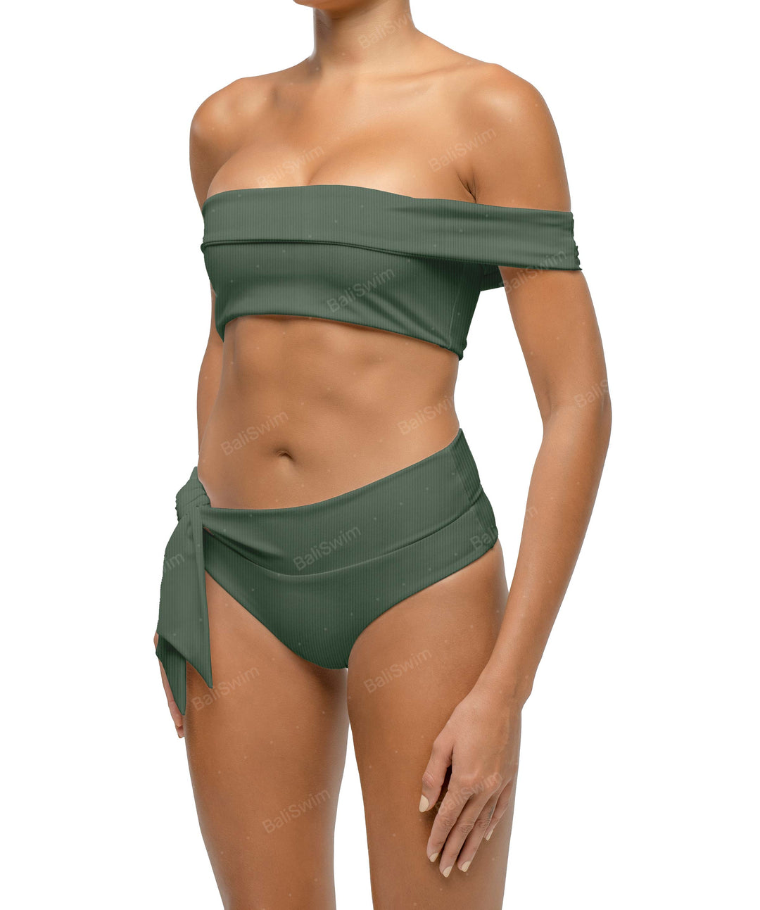 BSWS-T125 Asymetrical Off the Shoulder Bikini Top