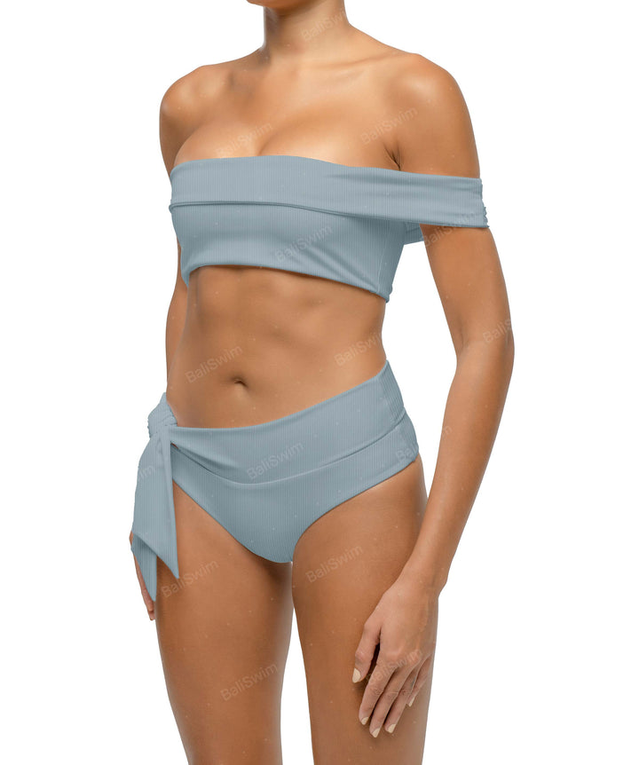 BSWS-T125 Asymetrical Off the Shoulder Bikini Top