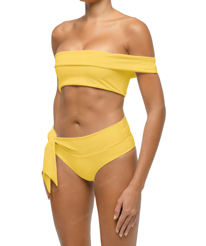 BSWS-T125 Asymetrical Off the Shoulder Bikini Top
