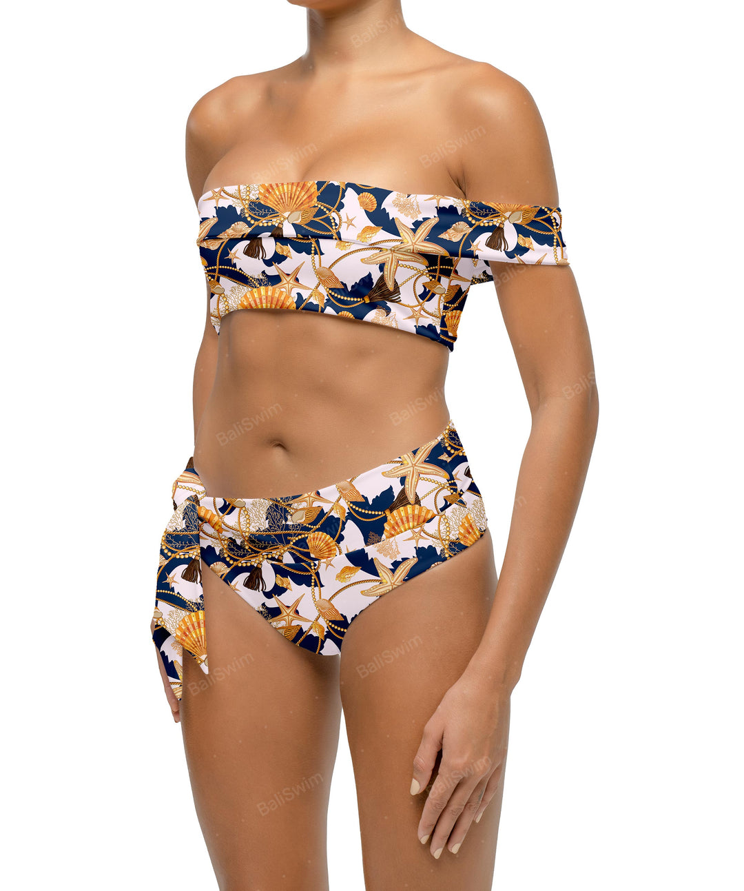 BSWS-T125 Asymetrical Off the Shoulder Bikini Top