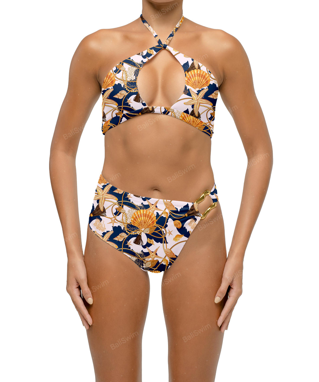 BSWS-B126 Asymetrical Wave Ring Bikini Bottom