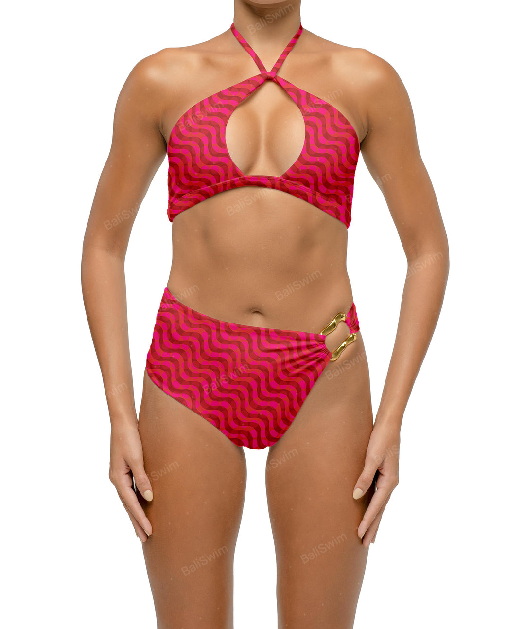 BSWS-B126 Asymetrical Wave Ring Bikini Bottom