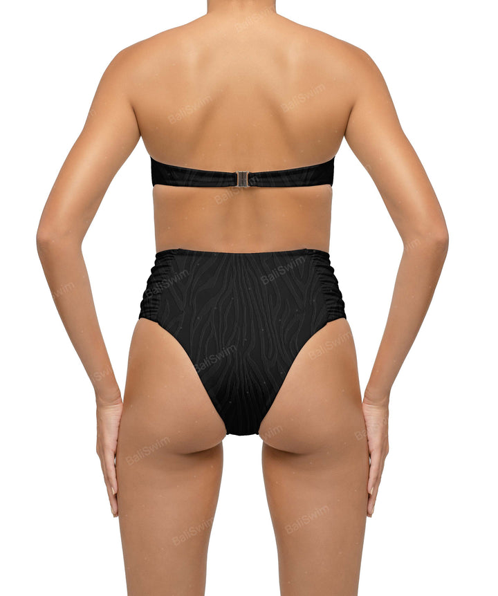 BSWS-B127 Ruched High Waist Bikini Bottom