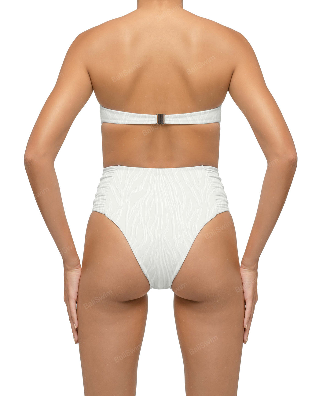 BSWS-B127 Ruched High Waist Bikini Bottom