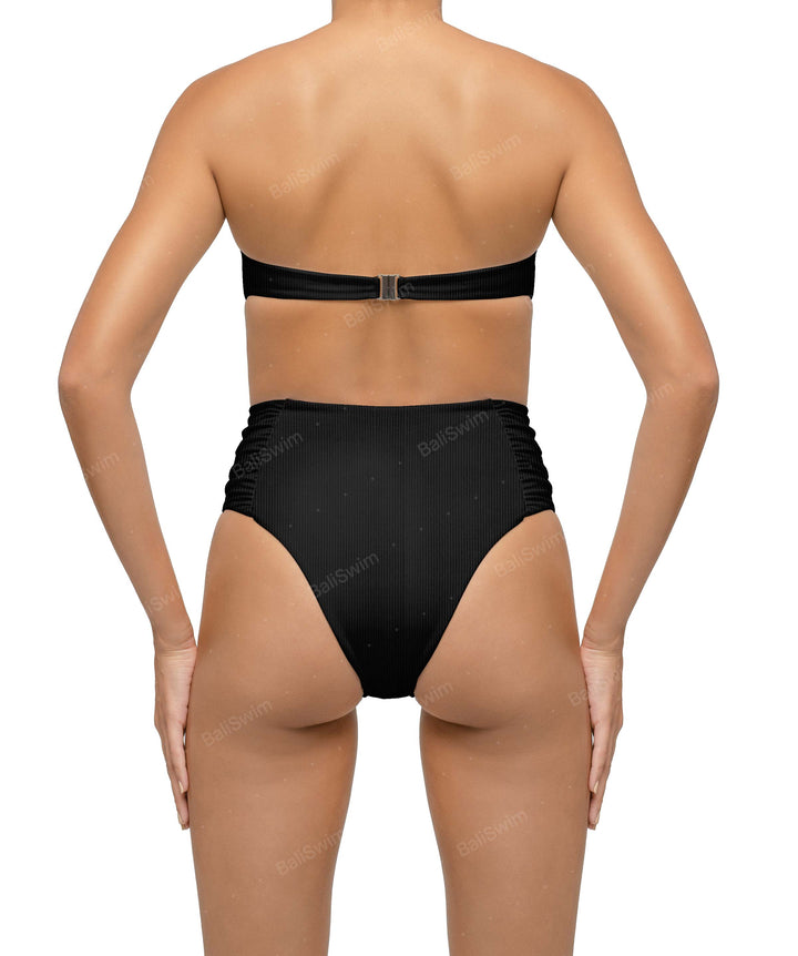 BSWS-B127 Ruched High Waist Bikini Bottom