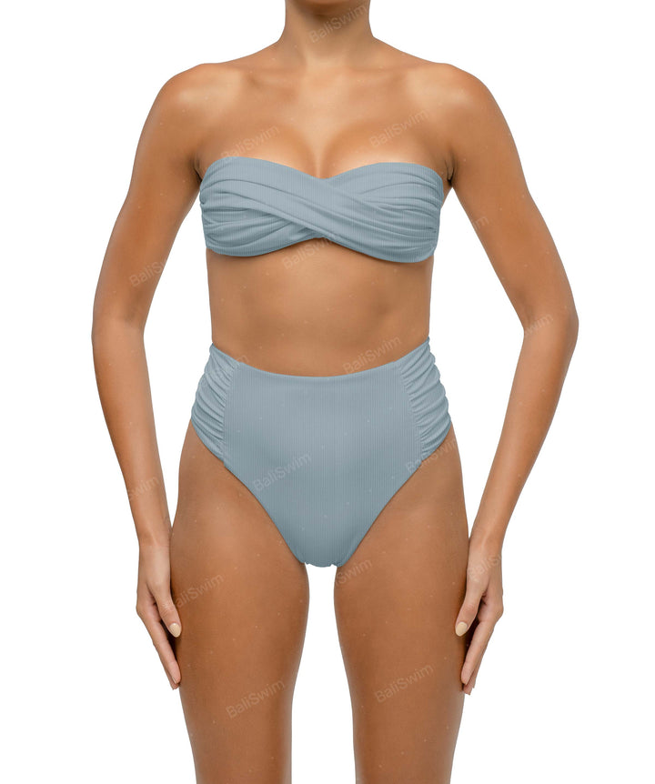 BSWS-B127 Ruched High Waist Bikini Bottom